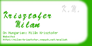 krisztofer milan business card