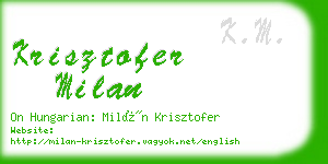 krisztofer milan business card